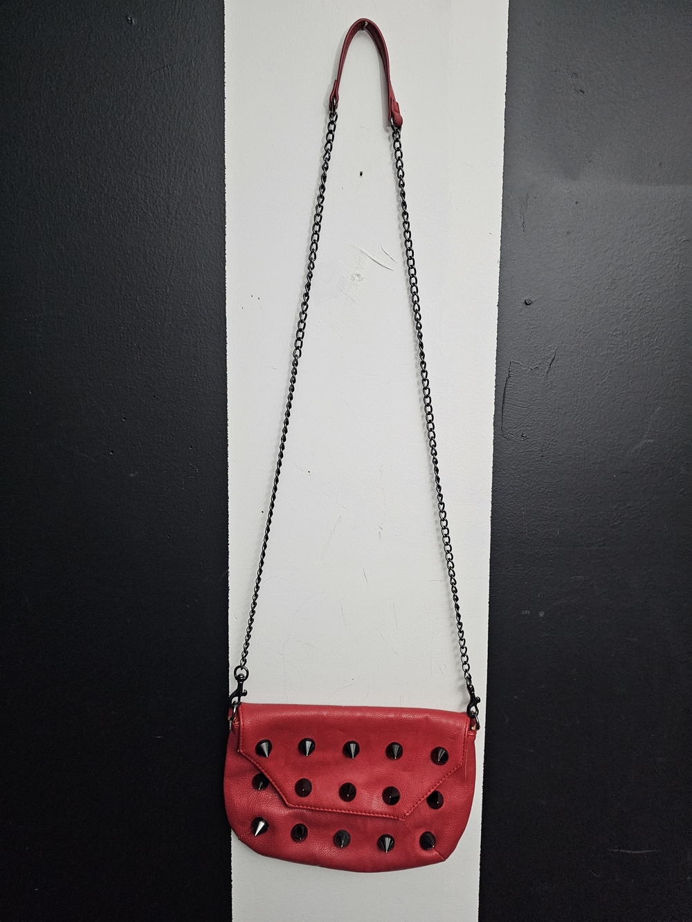 Steve Madden Red Studded Chain Strap Crossbody Bag